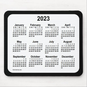 2023 White on Black Calendar by Janz Two Tone Mousepad