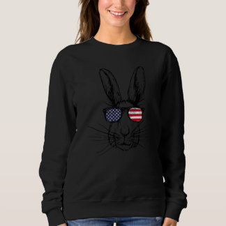 2023 Year Of the Rabbit Bunny Head American Flag V Sweatshirt