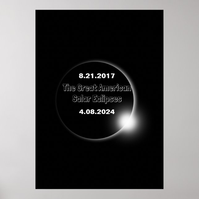 2024 & 2017 doppelt datierte Sonnenfinsternis Poster (Vorne)