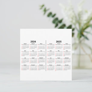 2024 2025 Kalender 2 Jahre schwarz weiß