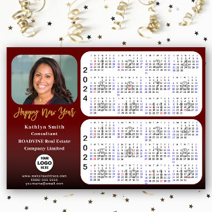 2024 2025 Kalender Foto Rot Magnetic Magnetkarte
