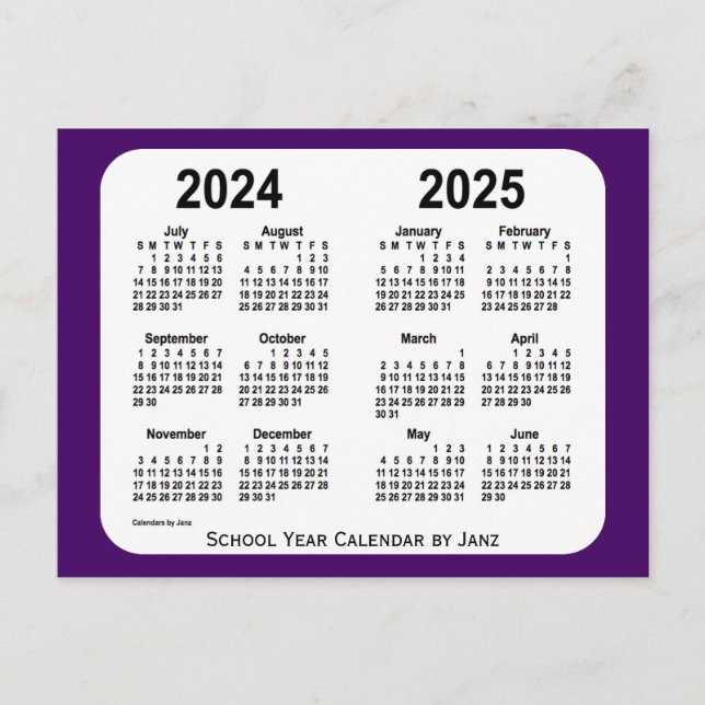 2024-2025 Lila Schuljahr in Mini von Janz Postkarte (Vorderseite)
