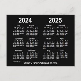 2024-2025 Neon White School Calendar von Janz Postkarte