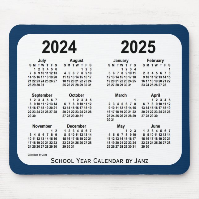 2024-2025 Police Box Blue School Calendar by Janz Mousepad (Vorne)