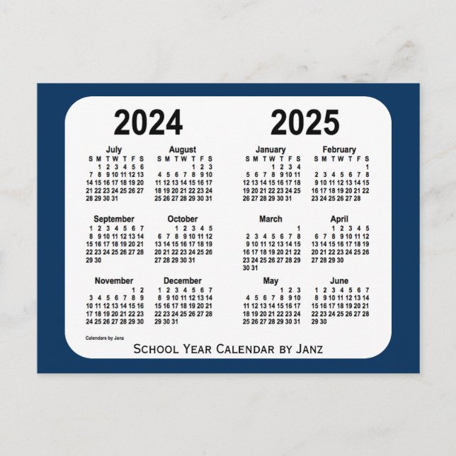 2024-2025 Police Box Blue School Calendar by Janz Postkarte (Vorderseite)