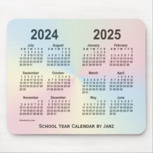 2024-2025 Rainbow Cloud School Calendar by Janz Mousepad