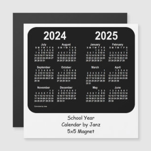 2024-2025 Schwarz-Weiß-Schulkalender von Janz Magnetkarte
