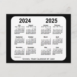 2024-2025 Schwarz-Weiß-Schulkalender von Janz Postkarte