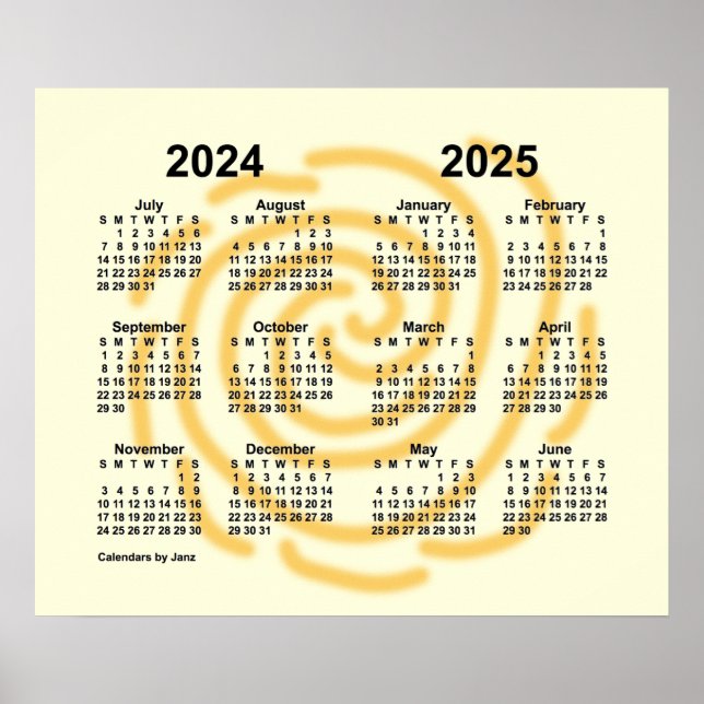 2024-2025 Sonnentage Schuljahr von Janz Poster (Vorne)