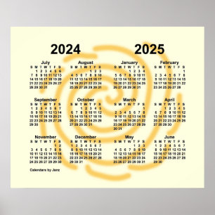 2024-2025 Sonnige Tage Schuljahreskalender von Jan Poster