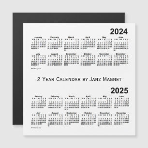 2024-2025 Weißer 2-Jahres-Kalender von Janz Magnet