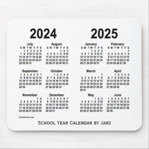 2024-2025 weißer Schulkalender durch Janz Mousepad