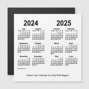 2024-2025 Weißes Schuljahr - Kalender von Janz Magnetkarte