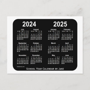 2024-2025 White Neon School Calendar von Janz Postkarte