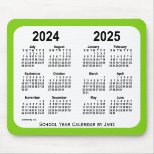 2024-2025 Yellow Green School Calendar by Janz Mousepad