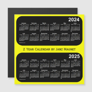2024-2025 Yellow Neon 2 Year Calendar by Janz Magnetkarte