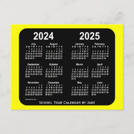 2024-2025 Yellow Neon School Calendar by Janz Postkarte