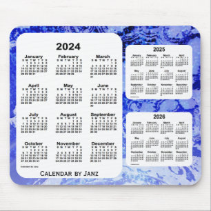 2024-2026 blaue Galaxie-3-jähriger Kalender durch Mousepad