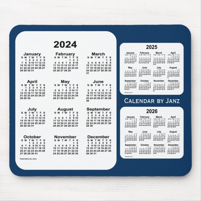 2024-2026 Police Box Blue 3 Year Calendar by Janz Mousepad (Vorne)