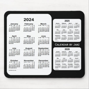 2024-2026 Schwarz-Weiß-Dreijahreskalender von Janz Mousepad