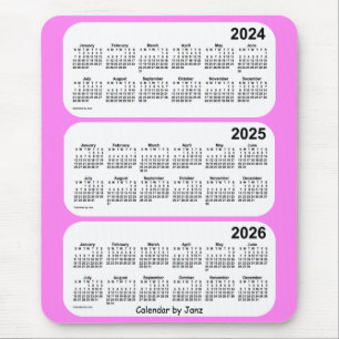 2024-2026 Violet 3 Year Calendar by Janz Mousepad