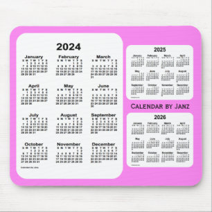 2024-2026 Violet 3 Year Calendar by Janz Mousepad