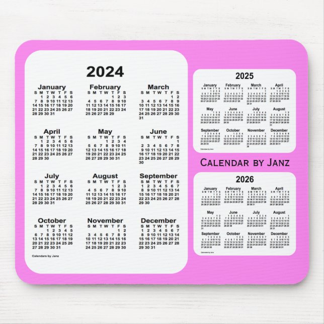 2024-2026 Violet 3 Year Calendar by Janz Mousepad (Vorne)