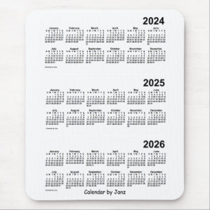 2024-2026 Weißer Dreijahreskalender von Janz Mousepad