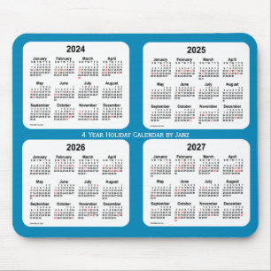 2024-2027 Steel Blue Holiday Calendar von Janz Mousepad