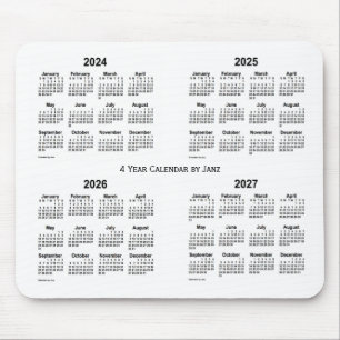 2024-2027 Weißer Vierjahreskalender von Janz Mousepad