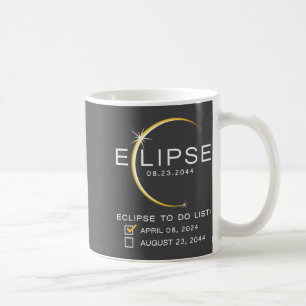 2024 2044 Totale Sonnenfinsternis-Checkliste Total Kaffeetasse