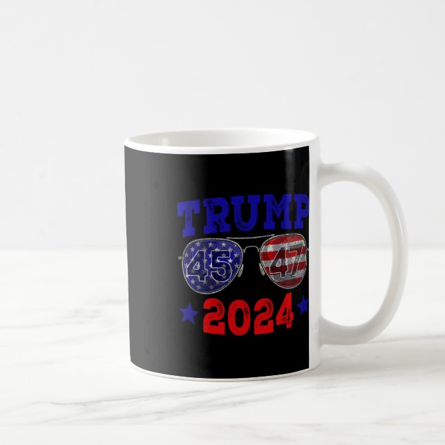 2024 45 47 Amerikanische Flaggenschlange Trump 202 Kaffeetasse (Rechts)