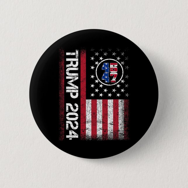 2024 45 47 Stand mit amerikanischen Fahnen Frauen Button (Vorderseite)