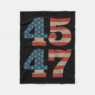 2024 45 47 Vintage amerikanische Flagge Retro 4547 Fleecedecke