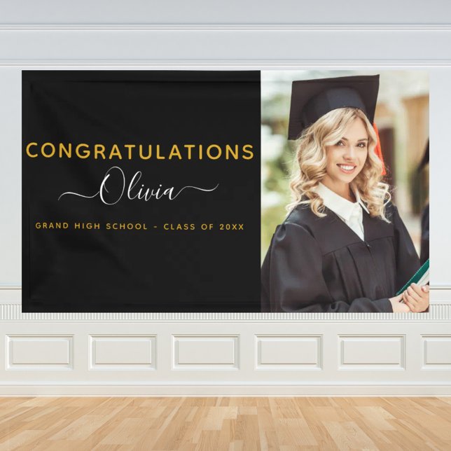 2024 Abschluss Black Gold High School Uni Banner (Von Creator hochgeladen)