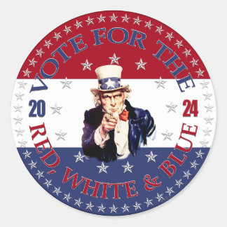 2024 Abstimmung für den roten, weißen und blauen O Runder Aufkleber
