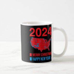 2024 Accurate Election Map Frohe Weihnachten Glück Kaffeetasse