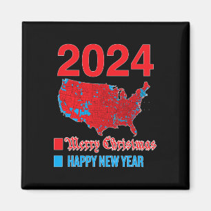2024 Accurate Election Map Frohe Weihnachten Glück Magnet