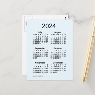 2024 Alice Blue 6-Monats-Mini-Kalender von Janz Postkarte