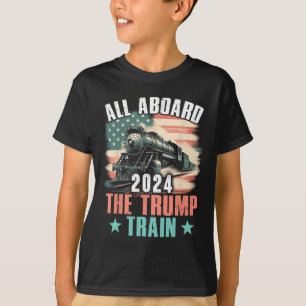 2024 alle an Bord der Trump-Bahn 2024 US-Flagge T-Shirt