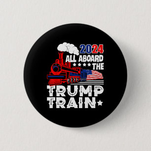 2024 Alle an Bord der Trump-Bahn US-amerikanische Button