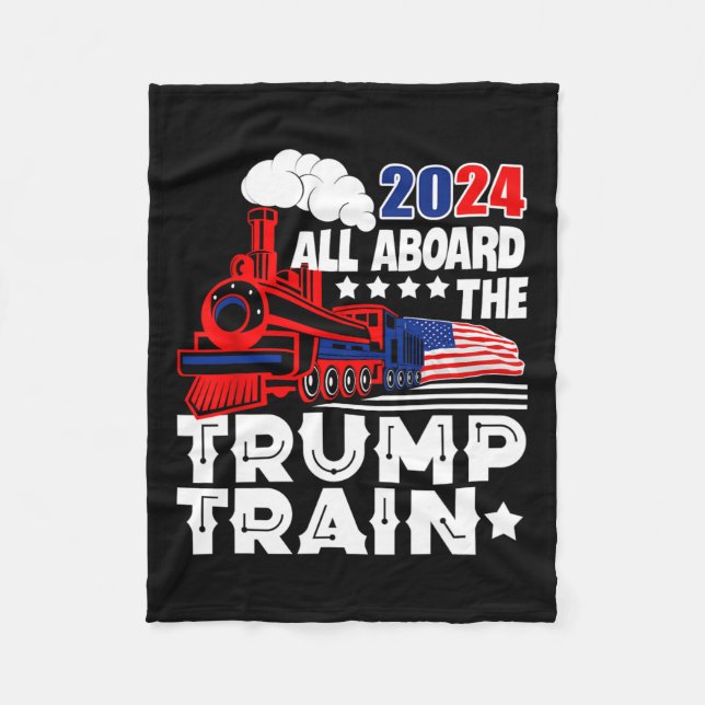 2024 Alle an Bord der Trump-Bahn US-amerikanische  Fleecedecke (Vorderseite)