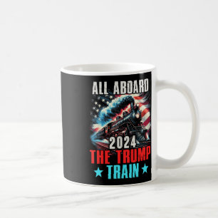 2024 Alle an Bord der Trump-Bahn US-amerikanische  Kaffeetasse