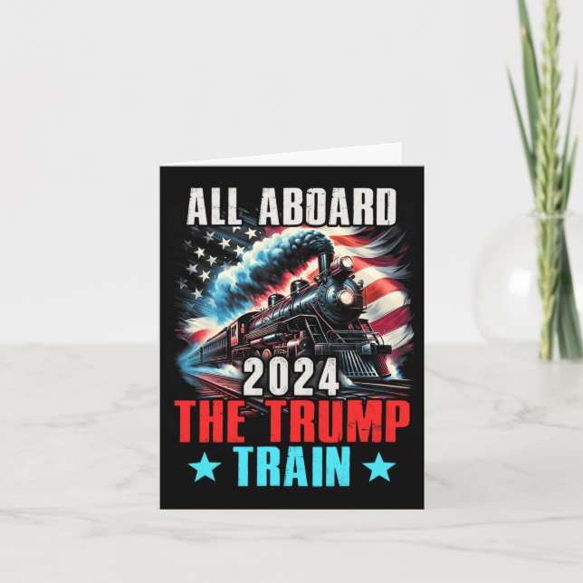 2024 Alle an Bord der Trump-Bahn US-amerikanische  Karte (Vorderseite)