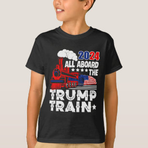 2024 Alle an Bord der Trump-Bahn US-amerikanische  T-Shirt