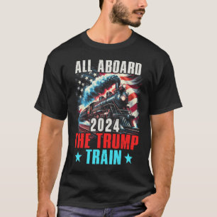 2024 Alle an Bord der Trump-Bahn US-amerikanische  T-Shirt