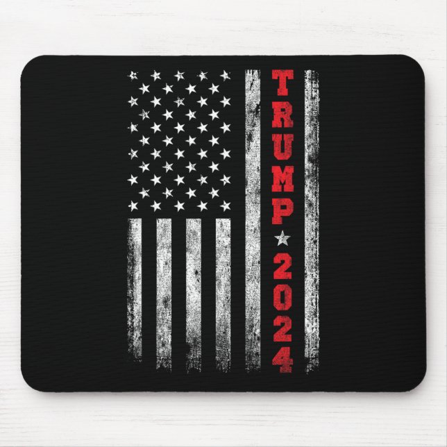 2024 Amerikanische Flagge Vintag Mousepad (Vorne)