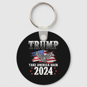 2024: Amerikas Fahne zurücknehmen Trump 2024 2 Schlüsselanhänger