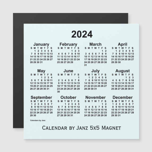 2024 Azure Kalender von Janz 5x5 Magnet (Vorne/Hinten)