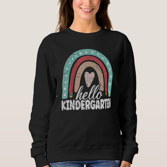 2024 Back To School Hello Kindergarten Teacher Rai Sweatshirt (Vorderseite)